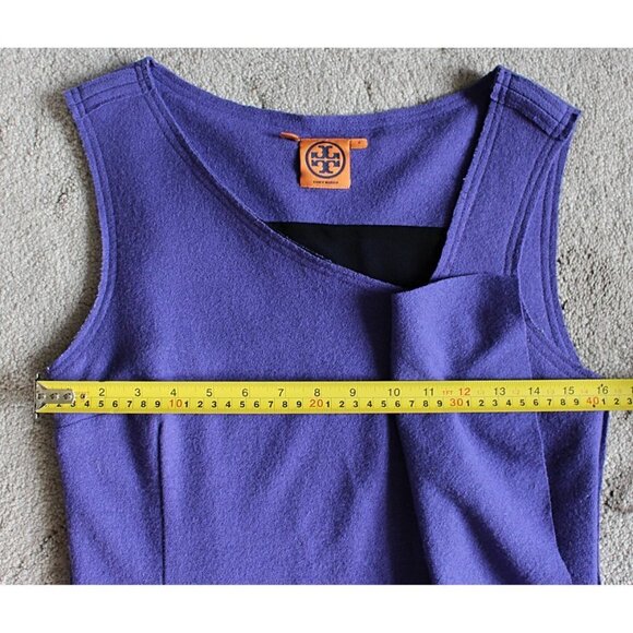 Tory Burch - Taletta Boiled Wool Ruffle Dress - Purple - Small - Picture 10 of 11